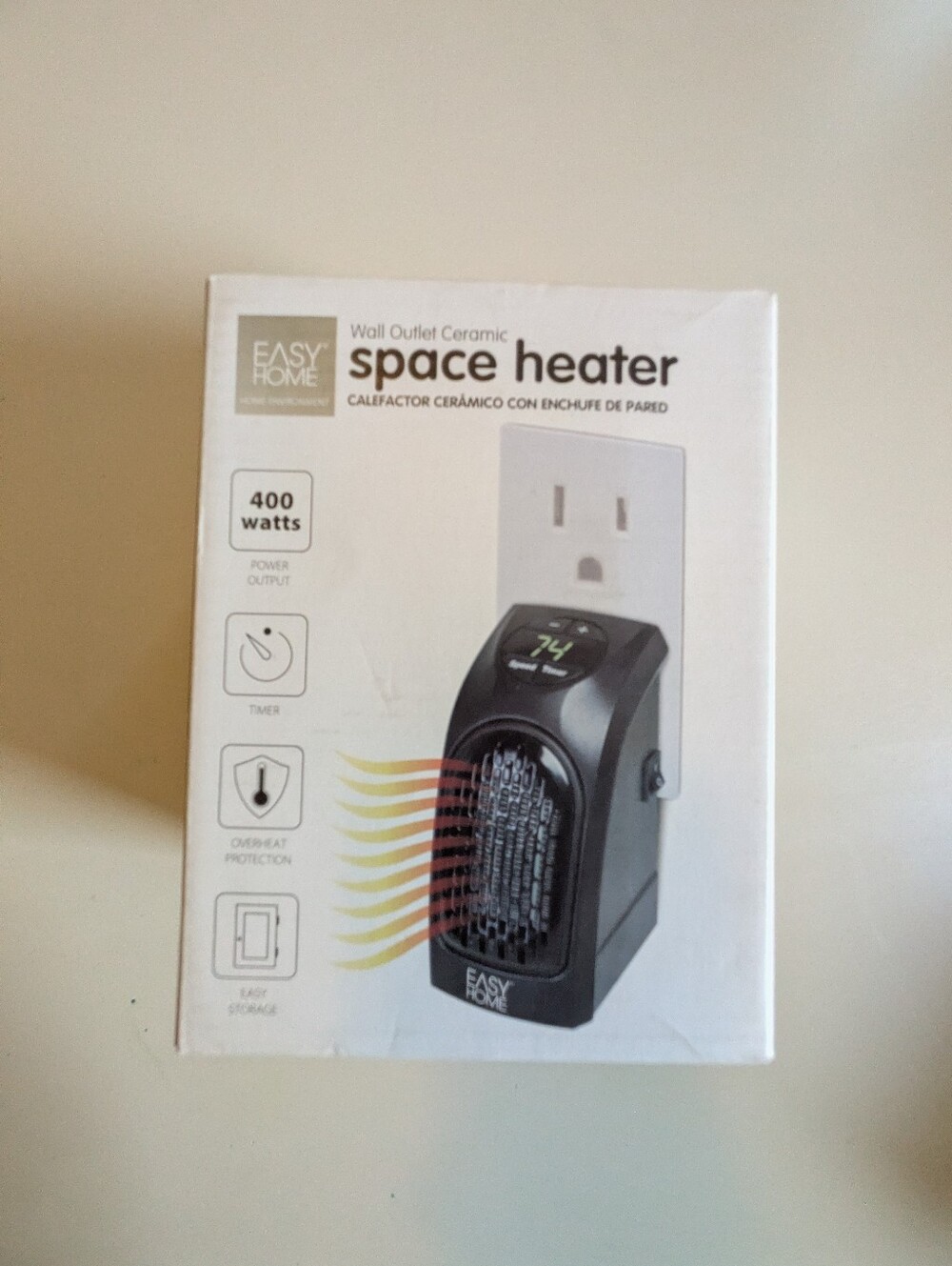 Easy Home Plug In Space Heater - Black NIB